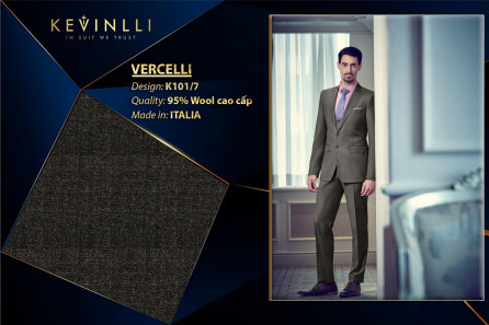 K101/7 Vercelli CVM - Vải Suit 95% Wool - Xám Trơn